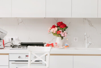 modern valentines day kitchen interior