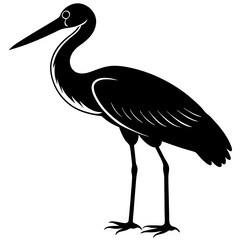 Stork Silhouette vector with white background
