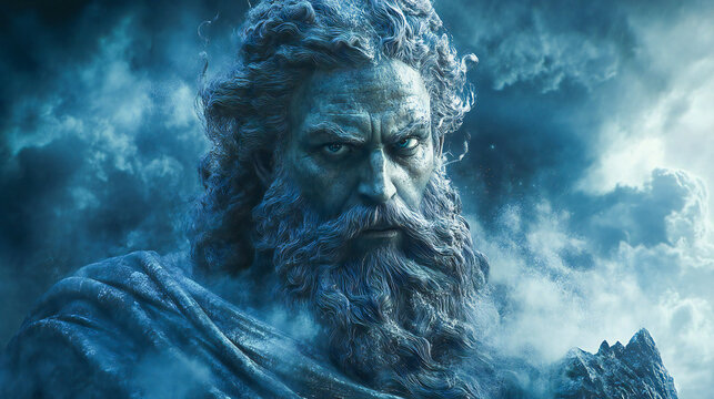Greek God Uranus illustration, Uranus, the personification of the sky and one of the Greek primordial deities