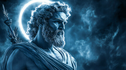 Obraz premium Greek God Uranus illustration, Uranus, the personification of the sky and one of the Greek primordial deities