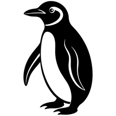 Penguin Silhouette vector with white background