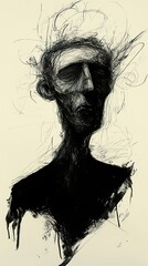 Fototapeta premium Existential Portrait: A Study in Pensive Contemplation