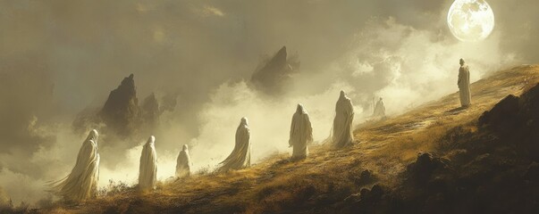 Ancestral spirits guiding a pilgrimage.