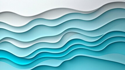 Wavy abstract layers in shades of white and blue creating a smooth flowing pattern