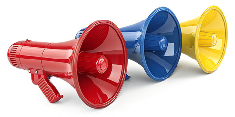 A 3D Plastic Megaphone Icon Representing Communication and Announcements