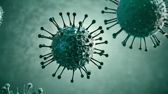 Herpes simplex virus type 5 floating in an organic environment