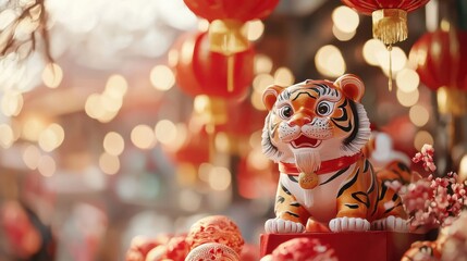 Obraz premium Vibrant Chinese Lanterns Decorating for Festive