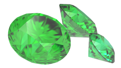3D Green Diamonds / Emerald PNG