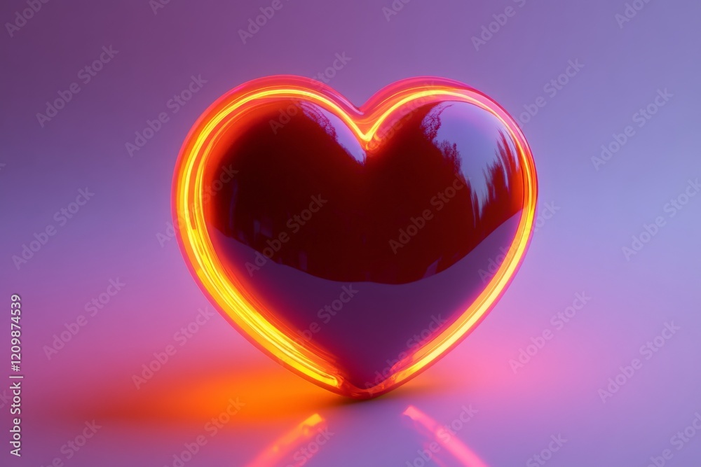 Aufkleber bright red heart-shaped light adds warmth to any decorative setting during evening hours