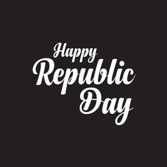 Obraz premium Happy Republic Day Typography with 26 Januaray Text. Hand drawn modern vector calligraphy. Holiday design for greeting card and Social Media Cover. Vector illustration. EPS 10/AI