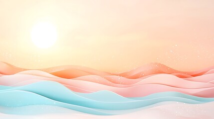 Fototapeta premium Serene pastel landscape abstract digital art for a calm and soft environment