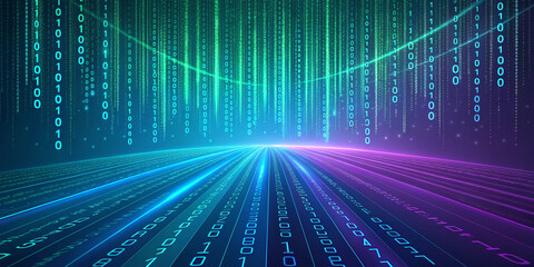 Matrix-Like Background Featuring Data Stream Effects