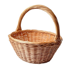 Obraz premium woven basket made of natural materials. showcasing a rounded shape with a sturdy handle it is designed for carrying items. often used for storage. shopping. or decorative purposes the basket's craftsm