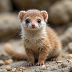 Cute weasel in the nature