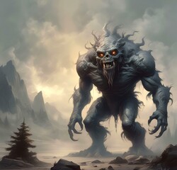 Obraz premium Illustration of dusty spooky monster