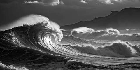 Artistic Waves of Light and Shadow in Monochrome