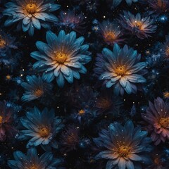 Galaxy Flowers: Unique flowers with petals resembling the night sky, complete with stars, nebulas, and swirling galaxies.