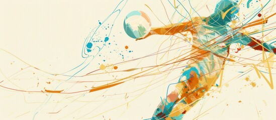 Abstract Volleyball Player in Action, Splash Background
