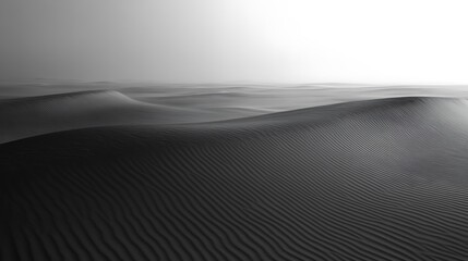 Monochromatic Desert Dunes: A Study in Light and Shadow