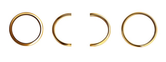 two gold rings displayed side by side. showcasing their smooth. polished surfaces and circular shapes the rings are positioned on a clean. white background. emphasizing their elegance and simplicity j