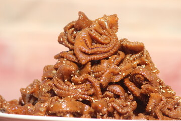 Chebakia Close Up, Traditional Moroccan Cookie