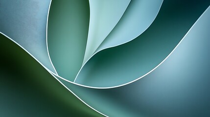 Abstract Green And Blue Swirling Layers Design