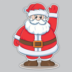 Funny santa claus cartoon characters vector illustration.