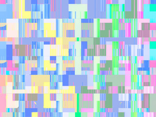 abstract 3d background, rectangular square shapes background in full and striped bright pastel colors, tetris style