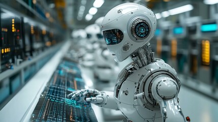 Fototapeta premium A human cell with chromosomes brightly illuminated, showing their complexity and interaction with other cellular components. 258