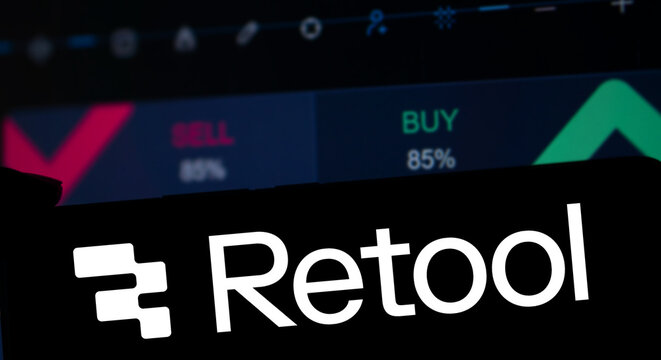 Dhaka, Bangladesh- 21 Jan 2025: retool logo is displayed on smartphone. Retool is a fast way to build internal tool.