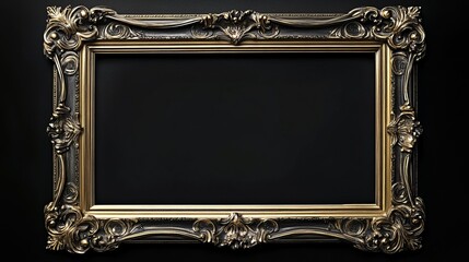Classic vintage photo frame with elegant golden details