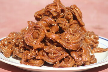 Chebakia Close Up, Traditional Moroccan Cookie