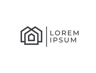 Modern Real Estate Logo icon. Abstract Geometric House Design.
