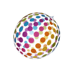 Colorful inflatable ball isolated on white. Beach accessory