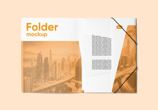 Stationery Open Folder Mockup