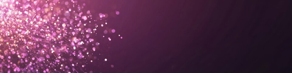 Glittering pink sparkles on dark background for festive celebrations
