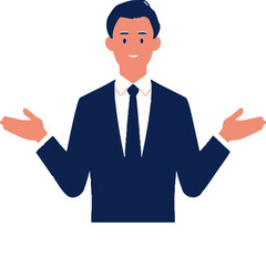 Cartoon a businessman wearing suit