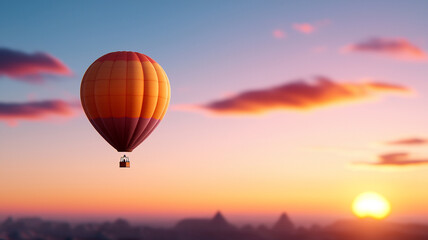 Fototapeta premium Adventure in the sky hot air balloon ride at sunset ai generate scenic travel experience