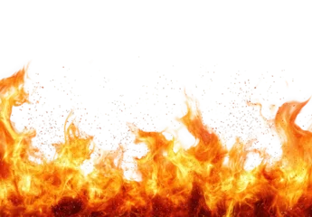 Fototapete a vibrant and dynamic representation of flames. showcasing bright orange and yellow hues with hints of red. creating an energetic effect the flames appear to rise from the bottom. against a white back © PERFECTisME