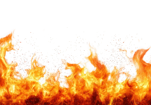 a vibrant and dynamic representation of flames. showcasing bright orange and yellow hues with hints of red. creating an energetic effect the flames appear to rise from the bottom. against a white back