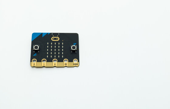 Micro:bit single board educational computer for students to create learn and code. Bradford, UK 01 21 2025