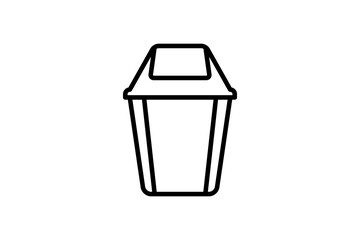 Trash Bin icon. icon related to Office. suitable for web site, app, user interfaces, printable etc. line icon style. simple vector design editable