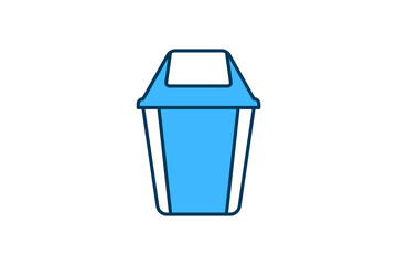 Trash Bin icon. icon related to Office. suitable for web site, app, user interfaces, printable etc. flat line icon style. simple vector design editable