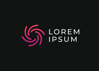 Abstract Motion Logo. Creative Dynamic Round Logotype. Connection Symbol.