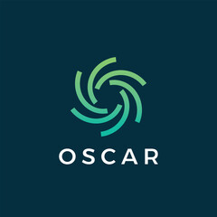 Fototapeta premium Abstract Motion Logo. Creative Dynamic Round Logotype. Connection Symbol.