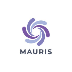 Abstract Motion Logo. Creative Dynamic Round Logotype. Connection Symbol.