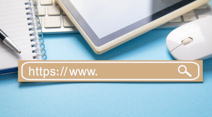 Https address. Internet search concept