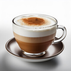 Obraz premium Cappuccino in a glass cup.