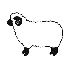 ヒツジのイラスト　シンプル　シルエット