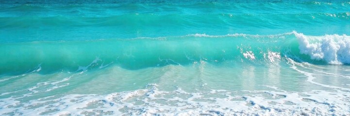 Azure turquoise ocean water, white wave foam texture, surf, crest, ocean wave
